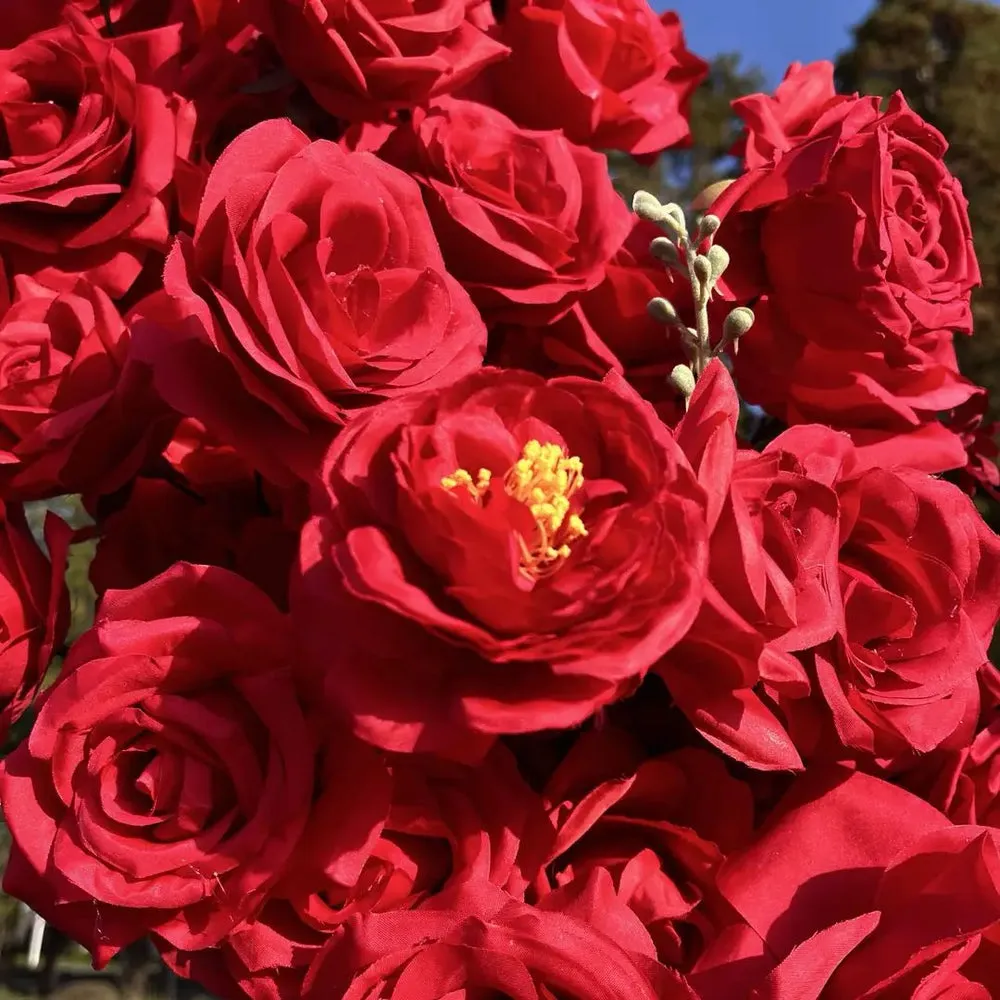 ybliouke زهرة جدار النسيج المتداول ستارة الستار