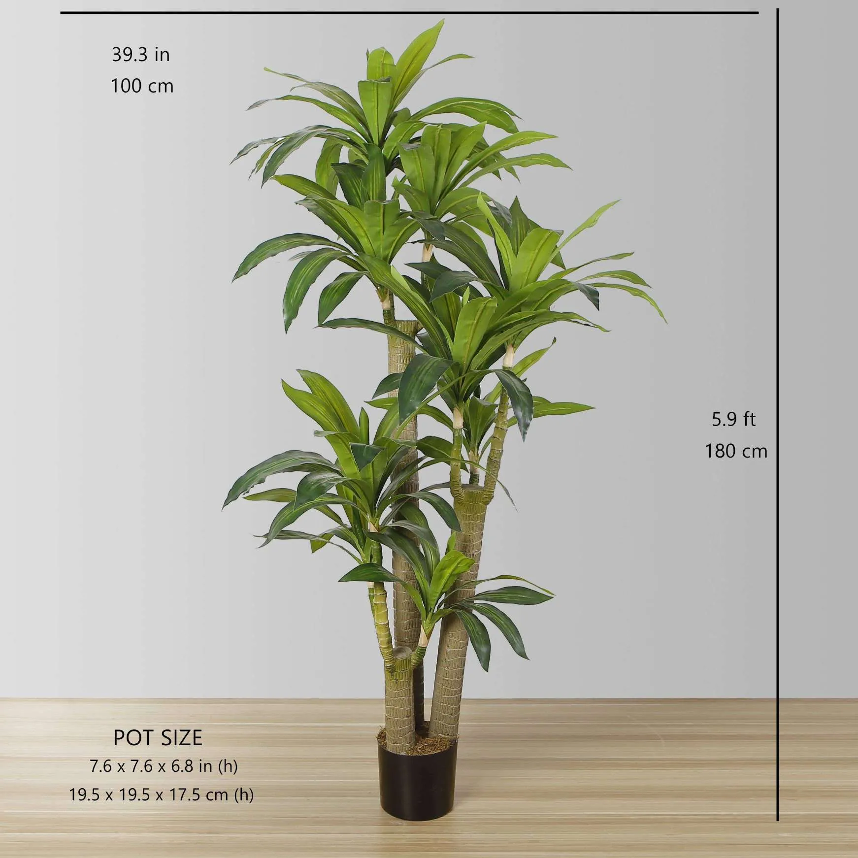 مصنع مصطنع لشجرة Draecena Tree Potted (أحجام متعددة)
