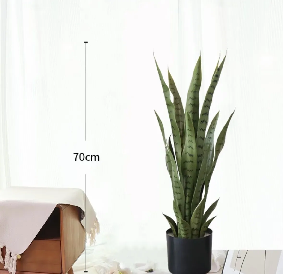 الأفعى الاصطناعية Sansevieria Green Potted Plant